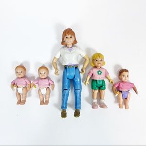 VTG Fisher Price Loving Family Dollhouse 1998 Mom daughter Baby & twin babies